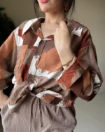 شومیز ترک آجری پتینه